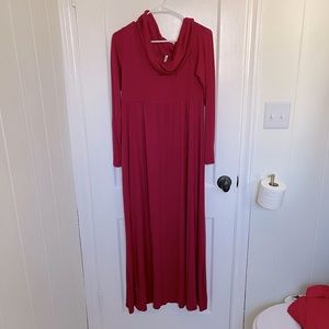 MATERNITY Off-Shoulder Red Maxi Dress
